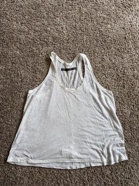 Enza Costa linen blend oatmeal flowy tank size L